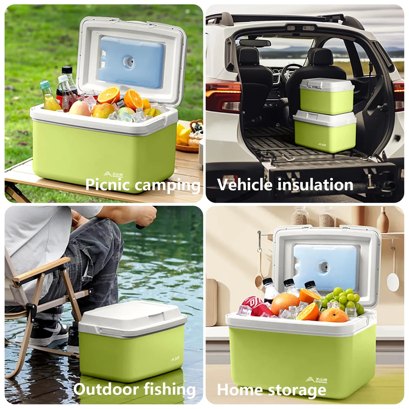 BISINNA Camping Ice Box 6L/9L/15L преносима хладилна кутия за риболов, автомобилен хладилник за открито, плаж, риболов, пикник, барбекю, кофа за лед