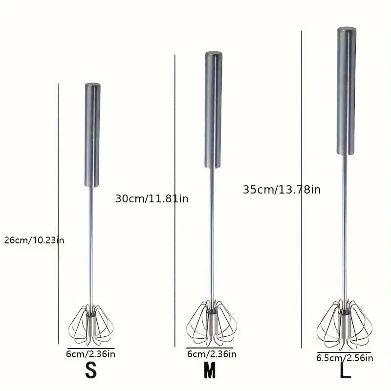 Миксер за яйца от неръждаема стомана, издръжлив полуавтоматичен миксер за лесно разбиване, смесване и разбъркване на яйца и сметана за готвене и печене