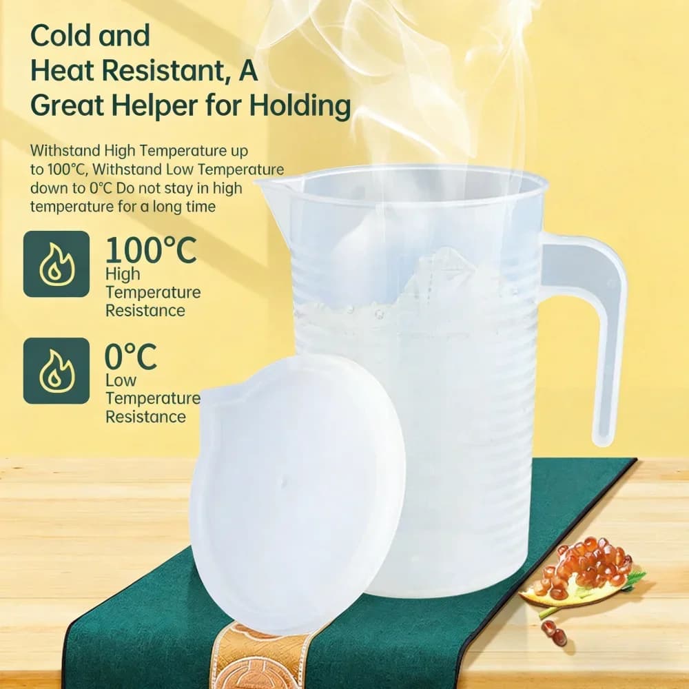 100-5000ml мерителна чаша за кухня, без капак, с капак, скала, PC, устойчива на висока температура, пластмасова мензура за мляко и чай