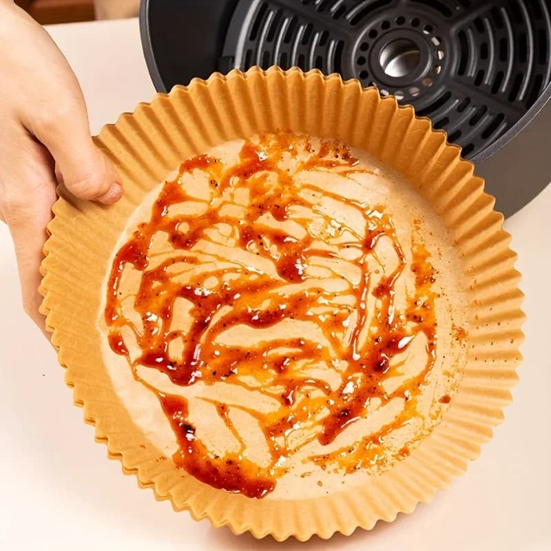 Хартиени подложки за фритюрник с горещ въздух, еднократни, маслоустойчиви, водоустойчиви, за печене, кръгли, квадратни и правоъгълни, пергаментни, кухненски и парти консумативи