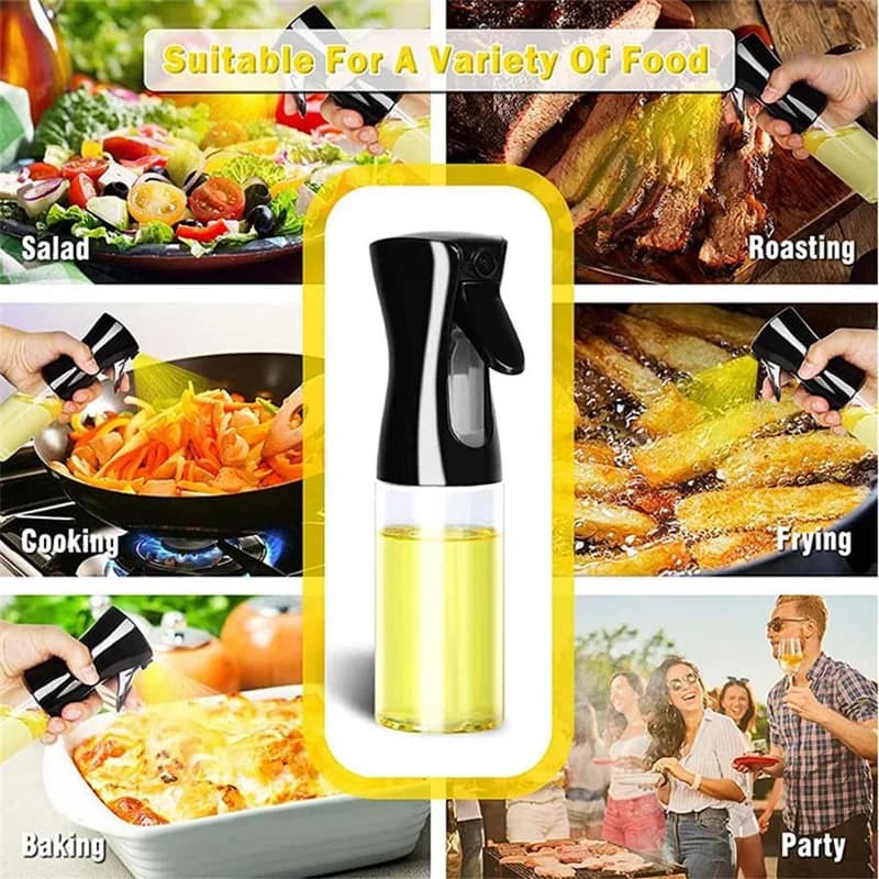 1 бр. бутилка-спрей за олио 100/200/300/500ml, кухненска домашна бутилка за пръскане на ядливо зехтин, атомизиран мъгловиден резервоар за олио за еър фрайър