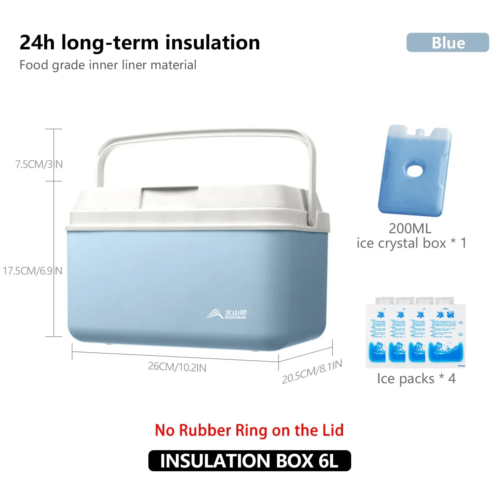 BISINNA Camping Ice Box 6L/9L/15L преносима хладилна кутия за риболов, автомобилен хладилник за открито, плаж, риболов, пикник, барбекю, кофа за лед